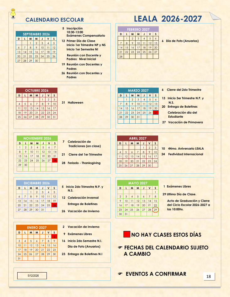 2024-2025 Calendario Escolar